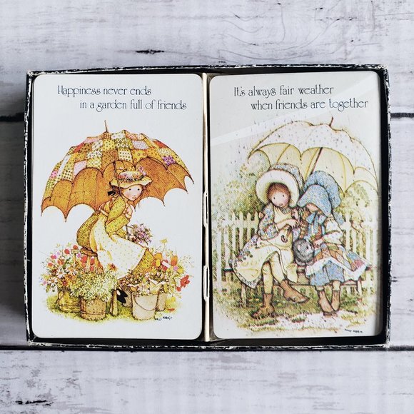 HOLLY HOBBIE Vintage Playing Cards - Complete w/2 Decks, 1 unused still sealed - Picture 4 of 10